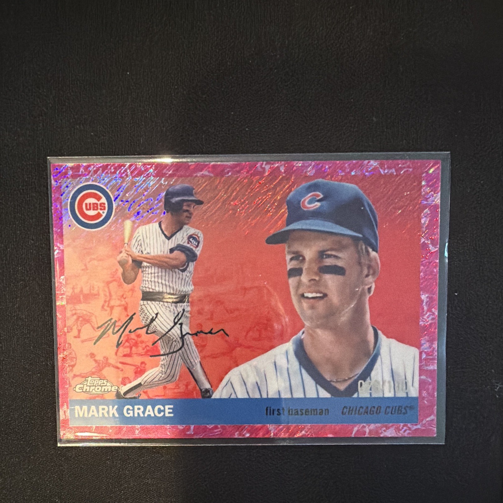 2025 Topps Chrome Platinum Mark Grace Pink Frame /100 Cubs #383 Serial Numbered