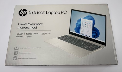 NEW HP 15.6 inch Windows Laptop Intel Core i5-1235U 8GB RAM 256GB SSD Silver - Picture 8 of 9