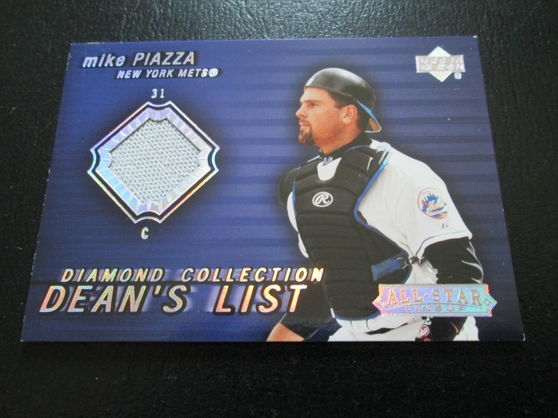 MIKE PIAZZA 2004 UD DIAMOND COLLECTION DEANS LIST GAME USED JERSEY CARD # DL-PI