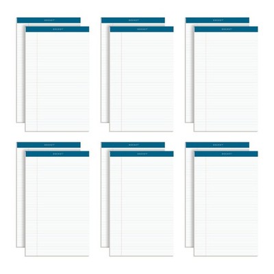Docket Writing Pads, 8-1/2'' x 14'', Legal Rule, White Paper, 50 Sheets, 12 Pac...
