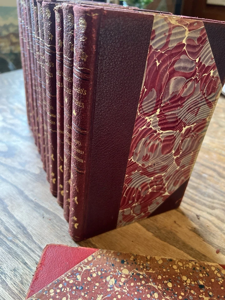 Set of random 5 Gilt Edged Antique Leather Travel Books: Stoddard’s Lectures - Image 4 of 4