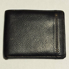 Men  s Brown Solid Trifold Wallet with ID Window  Credit Card Slots