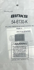 BINKS 54-6130-K FLUID NEEDLE PACKING KIT For The Trophy Gun
