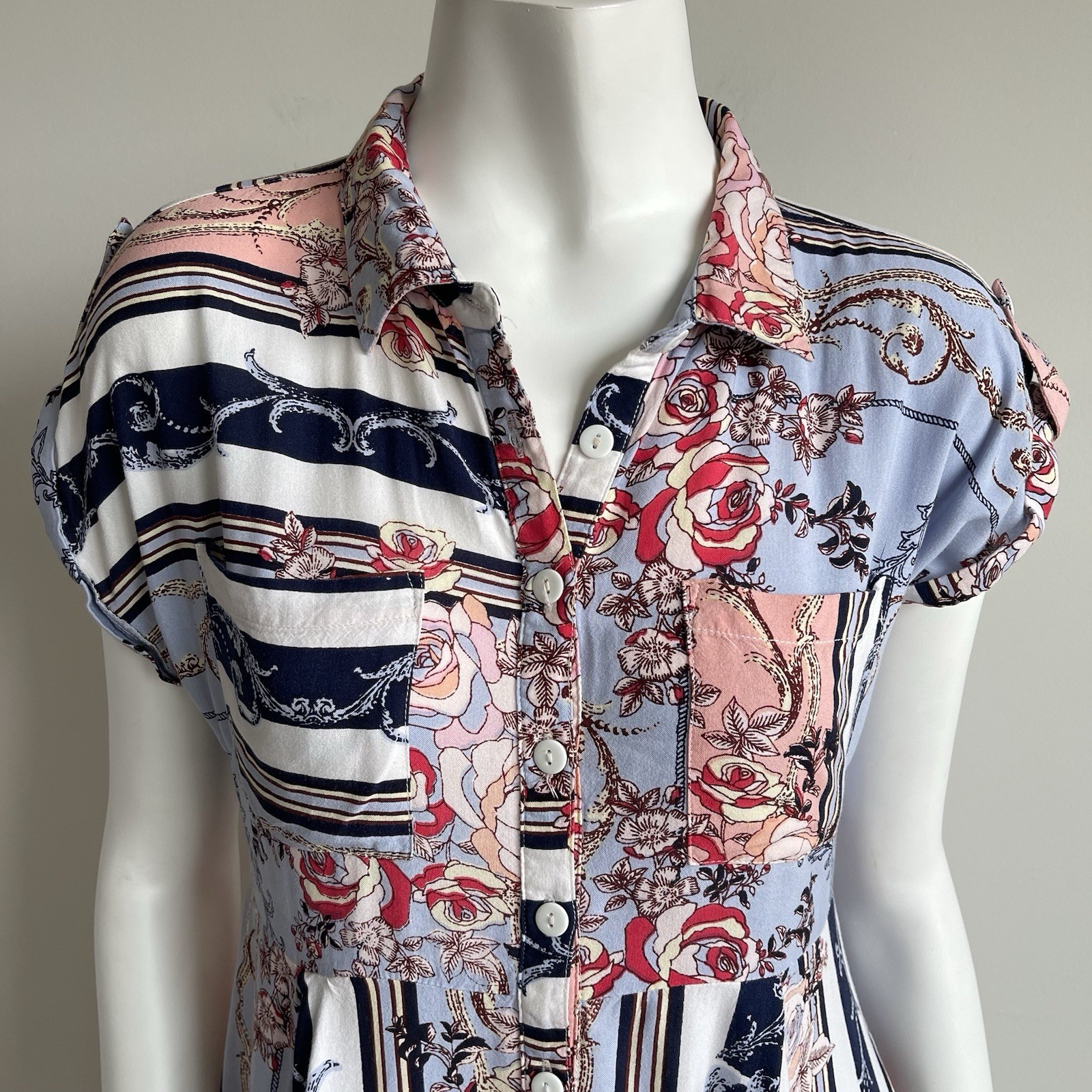 LOV by Westside Patchwork Mixed Print Floral Boho… - image 3