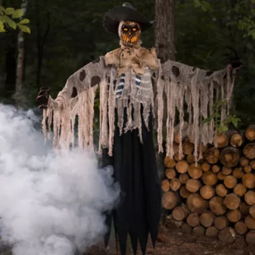 Home Accents 6' Animated LED Flaming Scarecrow Tekky Halloween