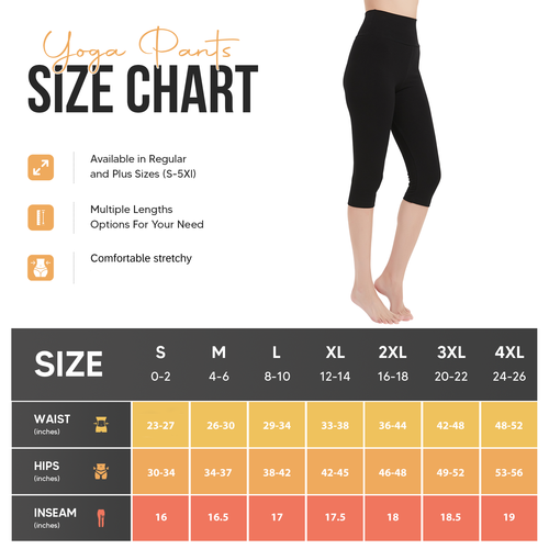 Women's High-Waisted Yoga Capris - Cotton Spandex Fold Over Waistband Capri - Picture 20 of 24