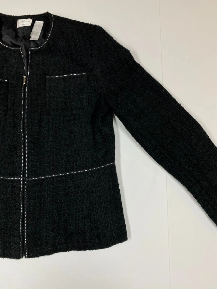 Chaqueta para mujer Emma James 10 negra cremallera completa Foto 2 de 4