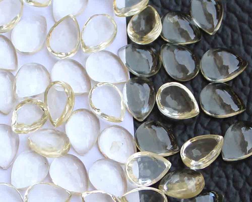 34.20 Carat Natural Yellow Labradorite Pear Cabochon Loose Gemstone 52 Pieces - Picture 3 of 4
