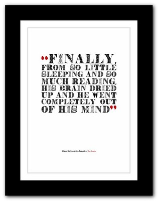 Don Quixote Typography Reading Book Quote Poster Art Print Inspirational 225 Ebay