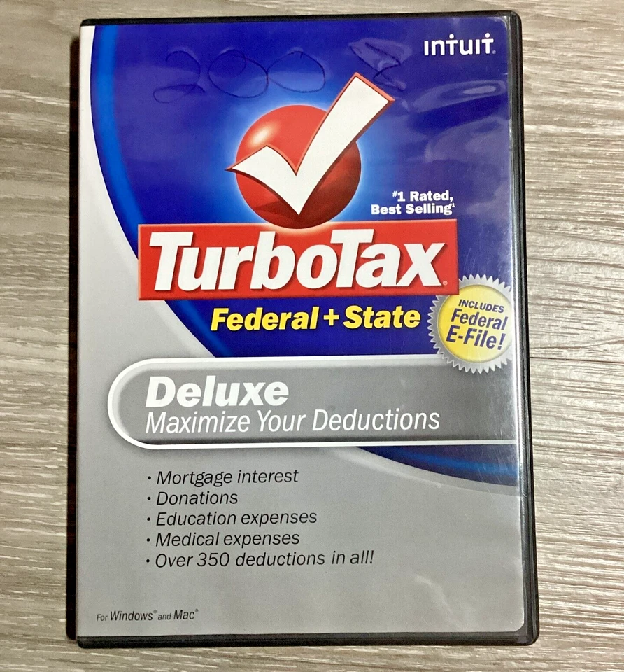 2008 TurboTax Deluxe Federal + State Maximize Deductions Case and CD Back Taxes - Image 4 of 4