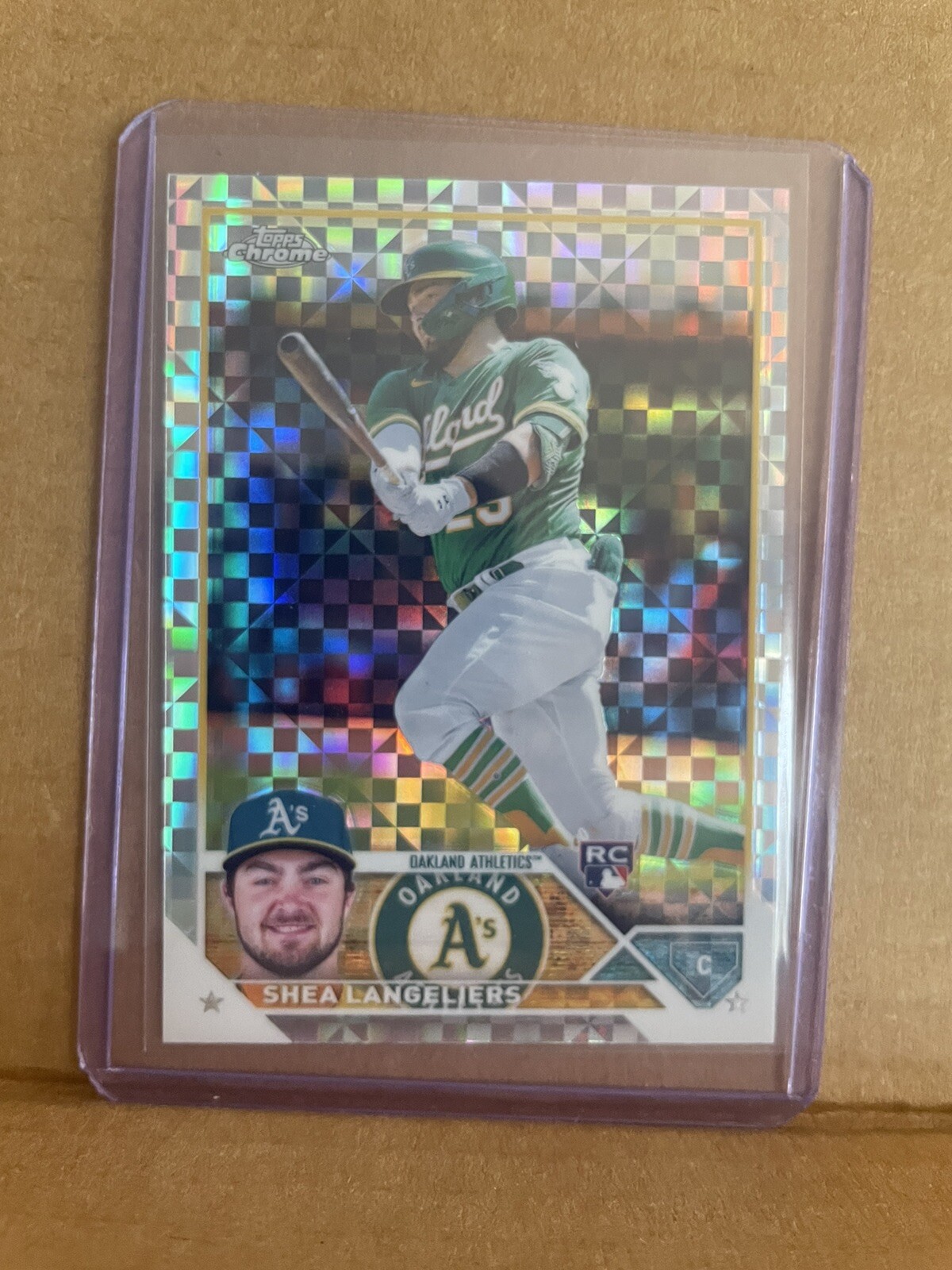 Shea Langeliers 2023 Topps Chrome X-Fractor 175 Rookie Oakland A`s