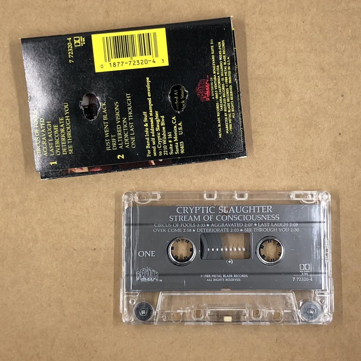 【DEAD CLAW】Cassette Tape CRYPTIC SLAUGHTER Cassette Tape 80s Metal Thrash STREAM OF