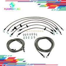 Front + Rear Brake Line Replacement Kit Fits 94-01 Acura Integra RS LS non abs