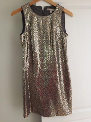 Banana Republic sequin dress, gold and silver pattern | eBay