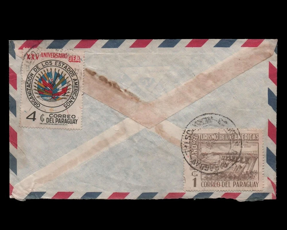 Обложка из Парагвая в Бразилию Санта-Катарина история почты - Изображение 2 из 3