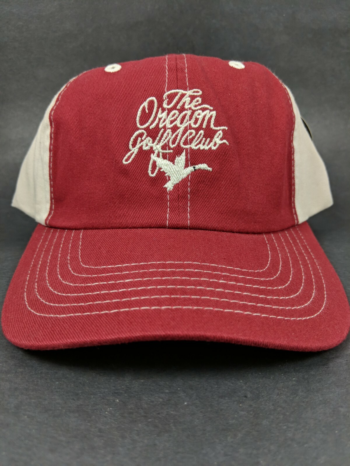 Red Tan Adjustable Baseball Cap (Golf Hat) The Oregon Golf Club