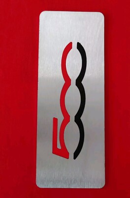 Car footrest foot rest Fiat 500 new inlay red/black VA stainless steel