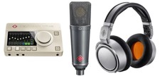 Neumann Vo-tlm193-k Condenser Microphone With Audio Interface And Headphones