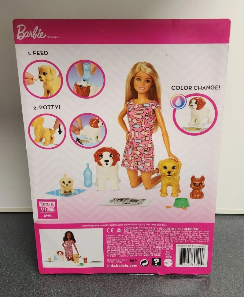 Barbie Doggy Daycare Doll Playset w 4 Dogs NEW eBay
