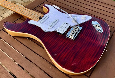 AriaPro II Fullerton エレキギター レッド アリアプロ2 Aria Pro II 714-MK2 FULLERTON Ruby Red Flame Top HSS