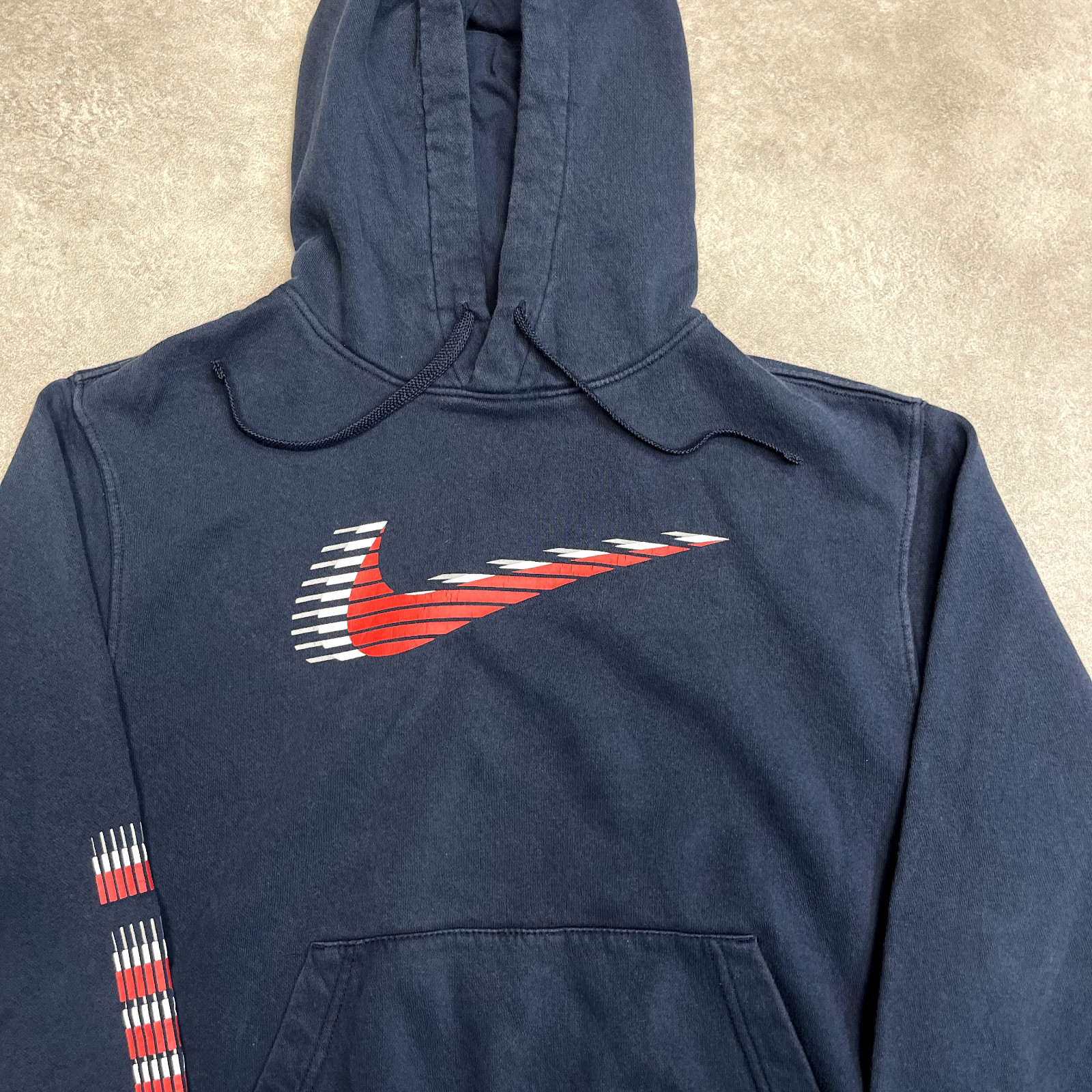 Nike Hoodie Mens Y2K Centre Swoosh Pullover Sweatshirt, Navy, Medium image 4