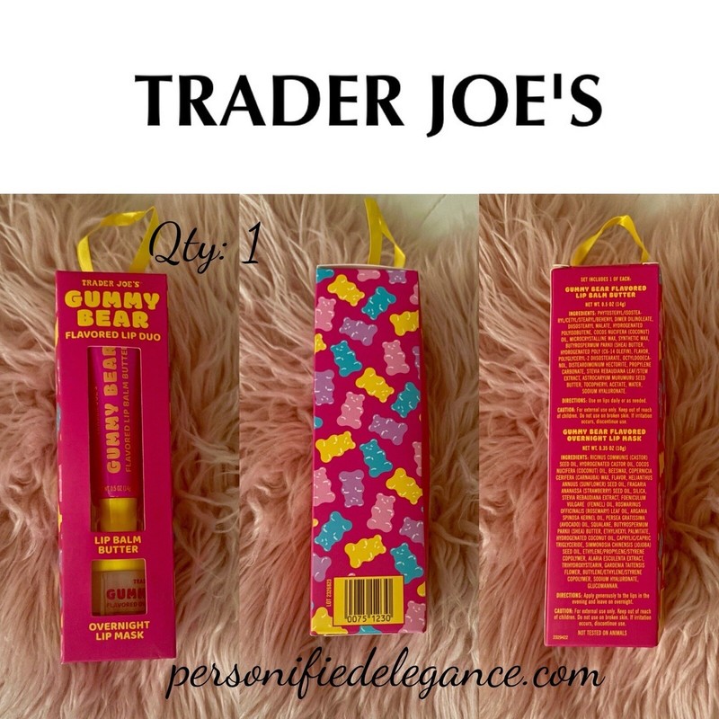 NEW Trader Joe’s Gummy Bear Flavored Lip Duo Lip Mask & Balm Butter Full Size