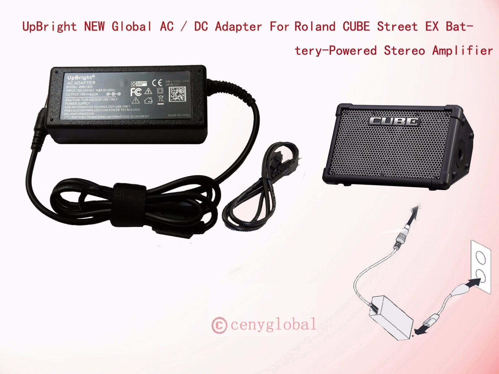 13V AC Adapter For Roland CUBE Street EX Battery-Powered Stereo