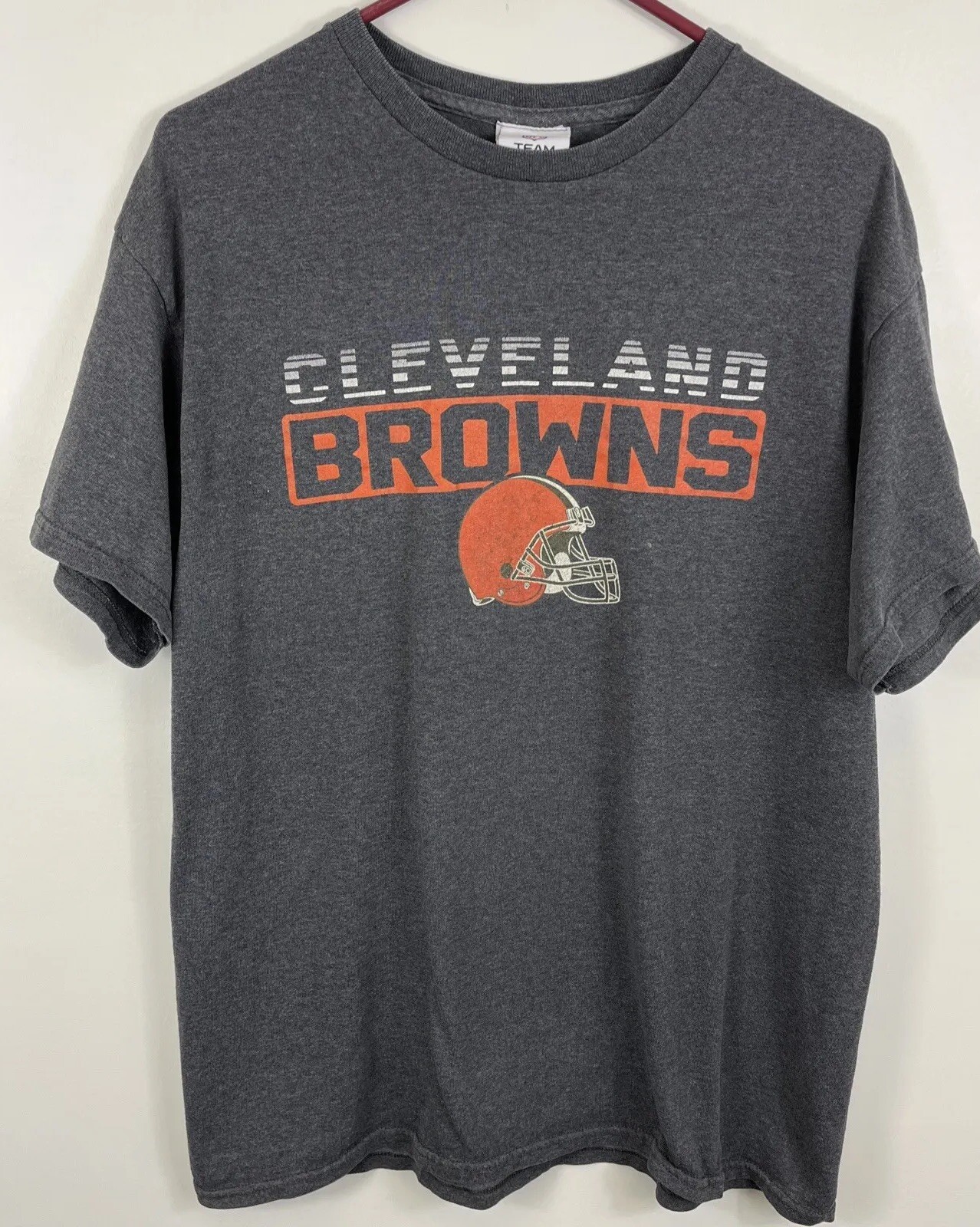 Cleveland Browns Tshirt Football Adult Lrg NFL Team Apparel Gray Dawg Pound