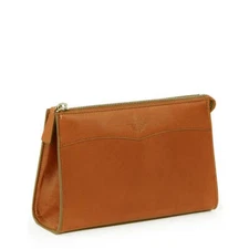 James Purdey Vegetable Tanned Leather Wash Bag Medium London Tan