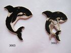#3662,#3663 Ocean Whale w/Whale Baby Embroidery Iron On Applique Patch