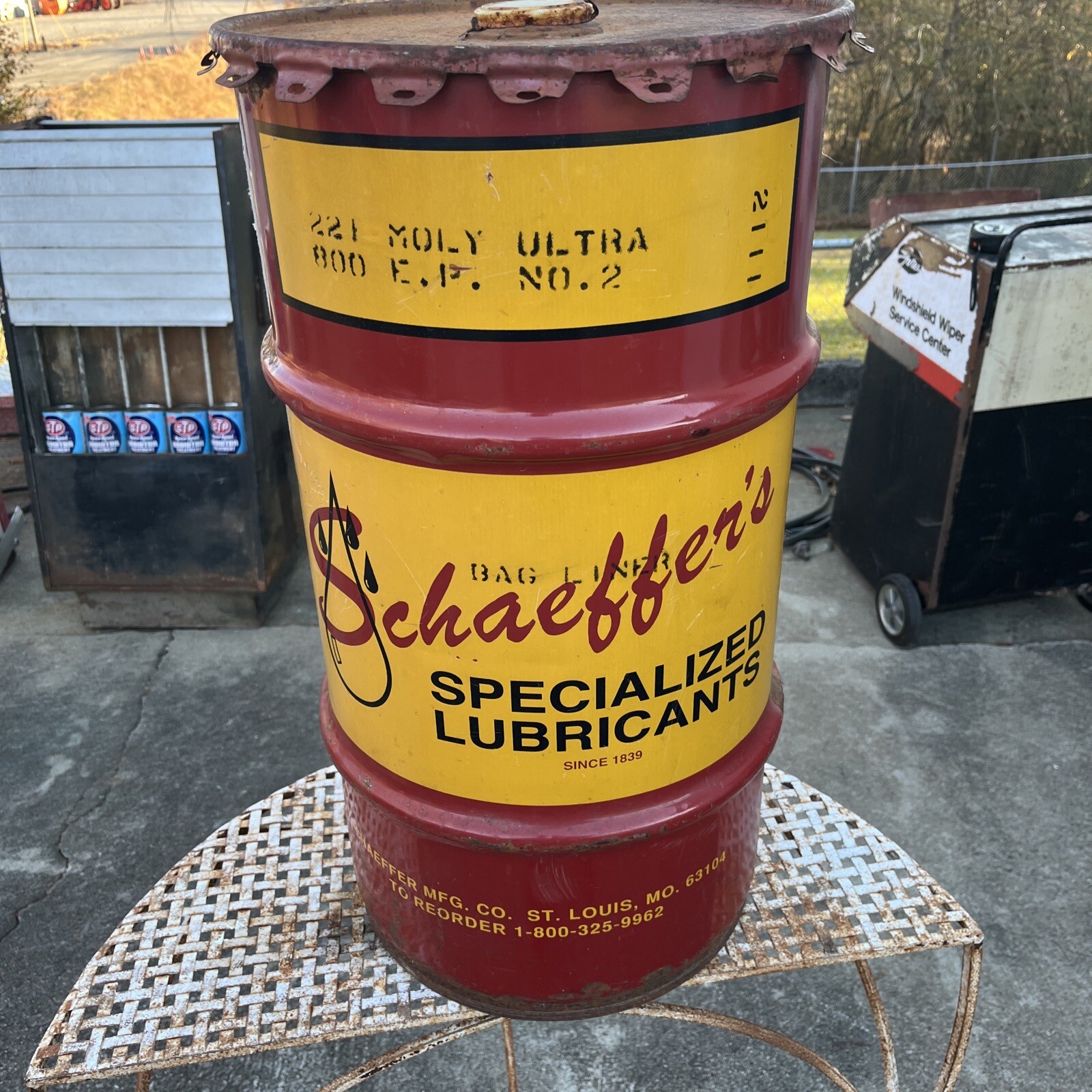 Vintage Schaeffer's Oil Drum Barrel Garbage Can Gas Oil Lubricants eBay