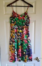 EUC J Crew multicolor abstract print silk dress, Size 4P