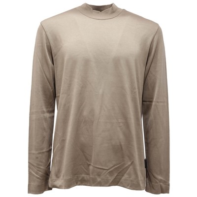2954AH men's shirt ELVINE green cotton mock neck t-shirt man