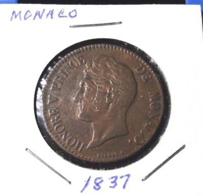 1837 Monaco 5 Centimes World Con