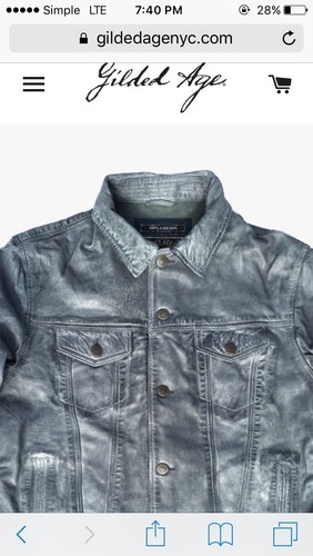 Gilded Age Men Leather Jacket Spring S - Picture 6 of 12
