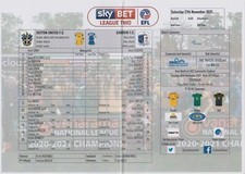 * 2021/22 - SUTTON UNITED HOME TEAMSHEETS - CHOOSE FROM LIST *