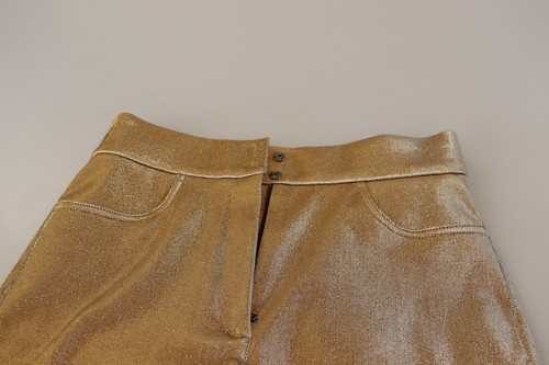 DOLCE & GABBANA Shorts Metallic Gold Baumwolle Mid Waist Hot Pants IT36/US2/XXS - Bild 4 von 7