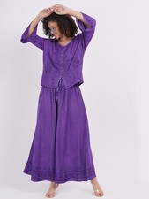 Women's Embroidered Button top  wide leg palazzo Pant Set Wholesale Mix lot