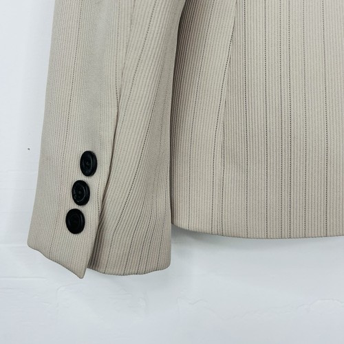 GARFIELD & MARKS Polyester Skirt Suit 6 Beige Striped Texture Lined Business 2PC - Picture 8 of 9