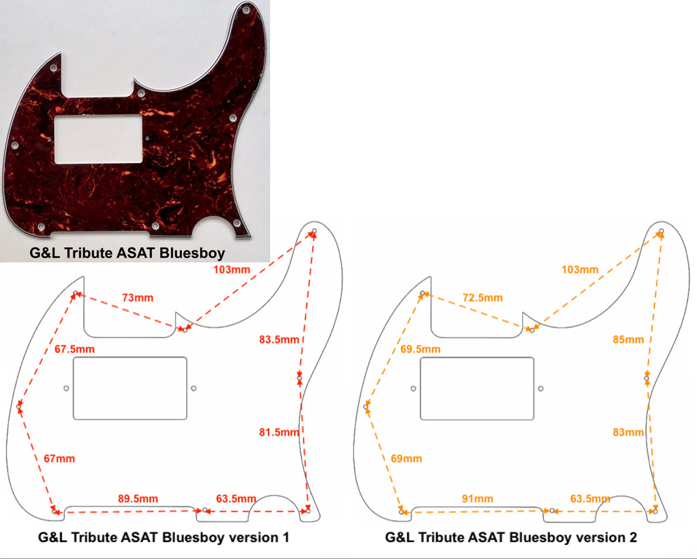 Battipenna per vari modelli di chitarra e basso G&L, molte opzioni di pickup e colore NUOVO foto 5