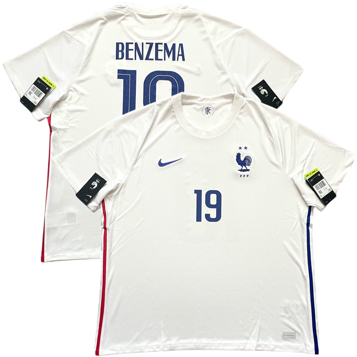 2020/21 France Away Jersey #19 Benzema 2XL Nike Soccer Euro Karim