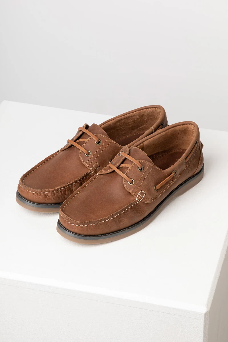 Mens Leather Deck Shoes Rydale Boat Shoe Slip On Moccasin Smart Casual 4 Colours