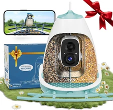 Smart Bird Feeder with Camera, Dual Seed Chambers & Squirrel-Proof, Solar-Powere