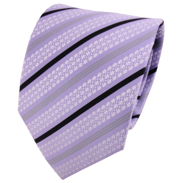 Tigertie Designer Krawatte Blaugrau Silber Schwarz Grau Gestreift-image
