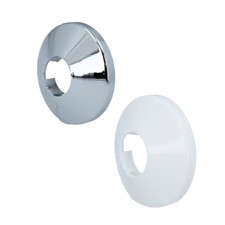 Abdeckrosette Klapprosette Einzeln 15 16 18 20 22 25 28 mm Heizkörper Weiß chrom