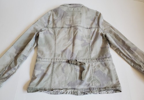 Abercrombie giacca mimetica grande bambino ragazza verde kaki bottoni cappuccio arrotolato militare - Foto 20 di 21
