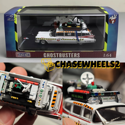 YS 1:64 Cadillac The Ghostbusters ECTO-1A Diecast Modellauto Metall