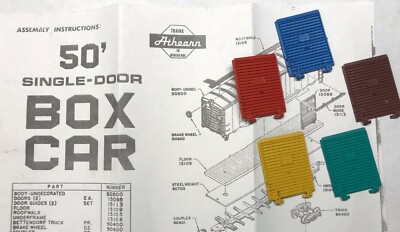 Athearn HO 50  Box Car Parts - Part #13098 - 1 Pair of Doors - CHOOSE COLOR! NEW