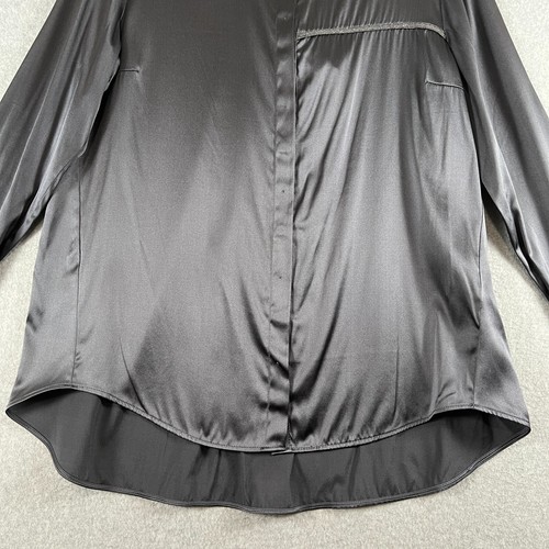 Fabiana Filippi Damen S Knopfleiste Seidenbluse Metallic Perlendetail grau neu mit Etikett - Bild 9 von 19