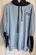 Champion Two Tone Blue Mens Hoodie Sweatshirt Size XLT
